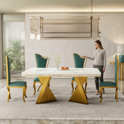 Luxury dining table dining room table gold metal tables dining tables furniture furnishings