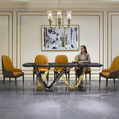 Dining room column tables Italian furniture restaurant dining table table luxury new