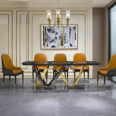 Dining room column tables Italian furniture restaurant dining table table luxury new