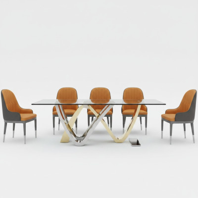 Dining room column tables Italian furniture restaurant dining table table luxury new