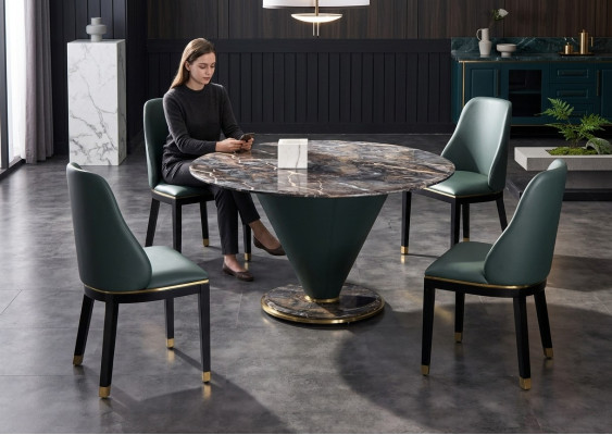 Round Column Tables Design Table Stone Furniture Dining Room Round Dining Tables Modern