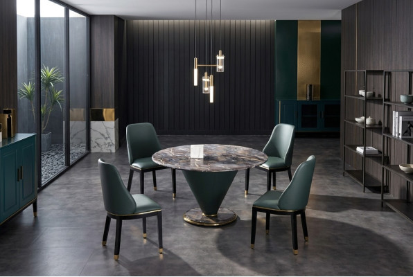 Round Column Tables Design Table Stone Furniture Dining Room Round Dining Tables Modern