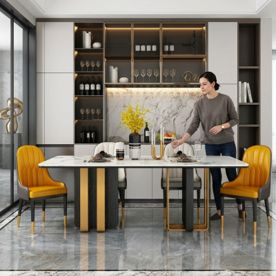 Dining tables marble dining table modern furniture tables design table dining room metal new