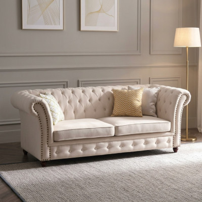 Chesterfield Sofa Set 321 Living Room Landscape Seating Design Couch Sofas Leather Sofa