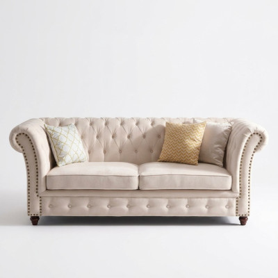 Chesterfield Sofa Set 321 Living Room Landscape Seating Design Couch Sofas Leather Sofa