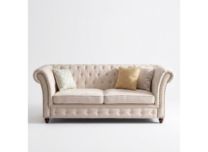 Chesterfield Sofa Set 321 Living Room Landscape Seating Design Couch Sofas Leather Sofa