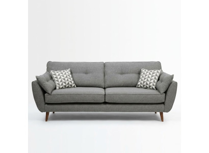 Upholstered Sofa 2-Seater Textile Seat Design Couch Sofas Fabric Gray 226 cm New