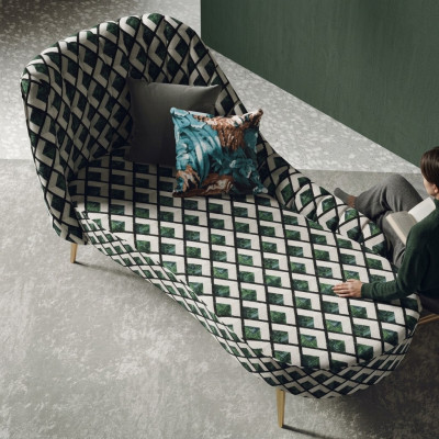 Textile Chaise Lounge Upholstered Lounger Sofa Chaise Relax Club Furniture