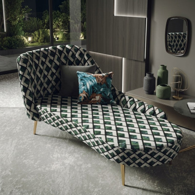 Textile Chaise Lounge Upholstered Lounger Sofa Chaise Relax Club Furniture