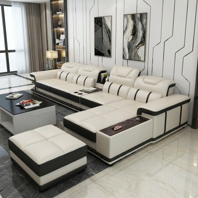 Living area corner sofa L-shape corner upholstered sofa seat design couch sofas faux leather