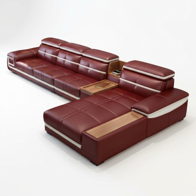 Luxury corner sofa L-shape faux leather corner upholstered sofa seat design couch sofas red new