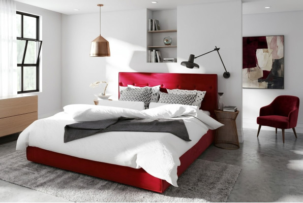 Bed design double bed function hotel textile bedroom beds bed frame red