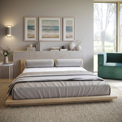 Bed double hotel textile bedroom beds bed frame wood design modern