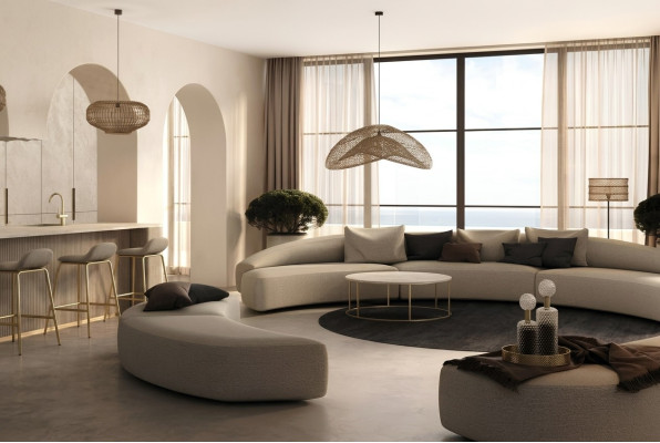 Sectional U-shape XXL sofas living area sofa set 3-piece. Round sofas couches.