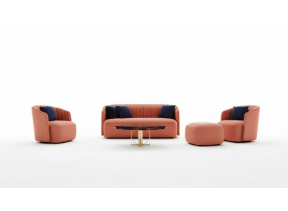 3-piece sofa set 3+2+1-seater suite sofa fabric sofas armchair orange new