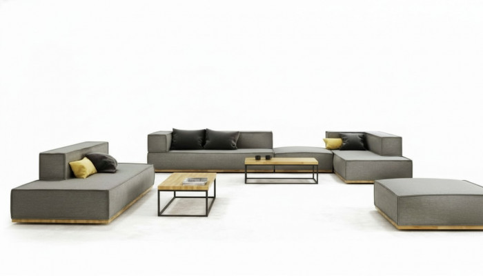 Corner sofa L-shape luxury suite sofa fabric sofas upholstery seating corner modern gray
