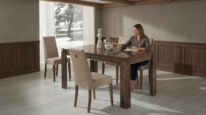 Chair Wood Upholstery Suite Living Room Dining Room Dining Group Group Set 4-piece. New