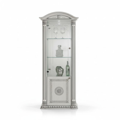 Luxury display cabinet with white glass and design