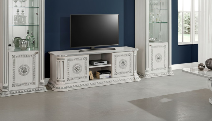 Designer RTV TV stand, luxury cabinet made of white wood, new