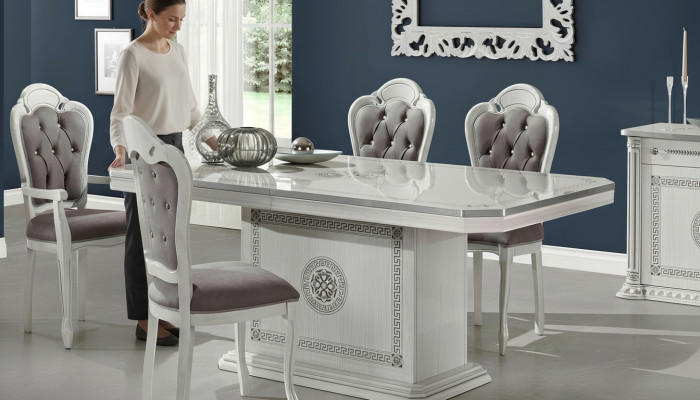 Luxury wooden chairs set of 4 with crystals for dining room