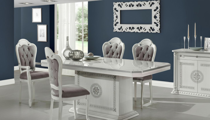 Luxury wooden chairs set of 4 with crystals for dining room