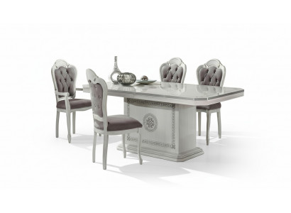 Luxury wooden chairs set of 4 with crystals for dining room
