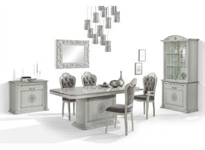 Dining set table chairs sideboard exhibition group white 7 pieces