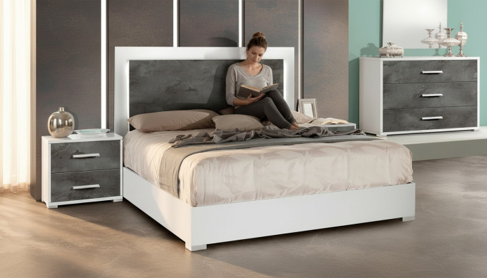 Luxury hotel bed with nightstands 3 pieces