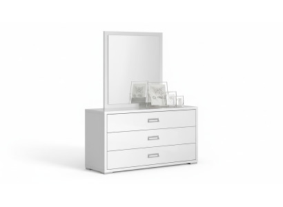 Modern white chest of drawers with mirror
