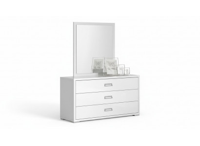 Modern white chest of drawers with mirror