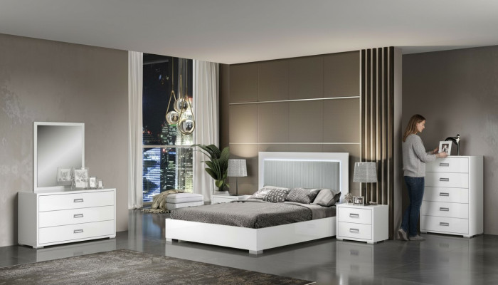 Modern wooden nightstand set for the bedroom