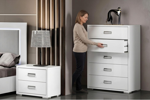 Modern luxury white wooden chest of drawers
