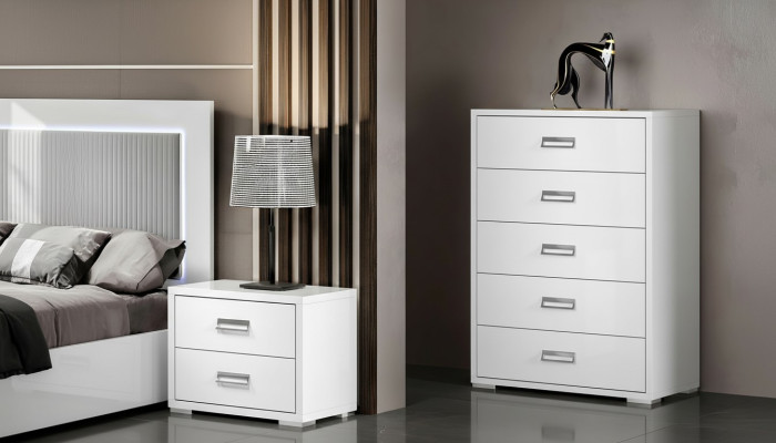 Modern luxury white wooden chest of drawers