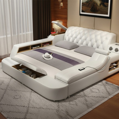 Design multipurpose bed XXL big beds leather hotel upholstery 150x200cm