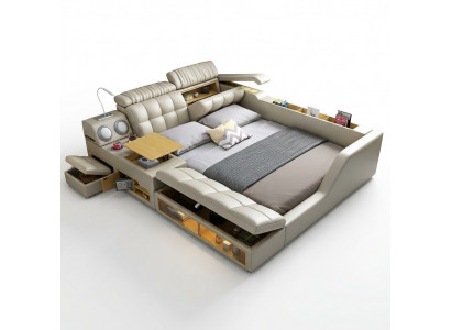 Double bed upholstered bed bedroom 180x200cm multifunction bed beds