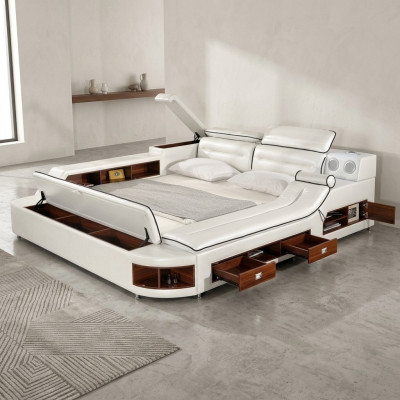 Multifunctional bed double beds hotel XXL big upholstered beds USB sound