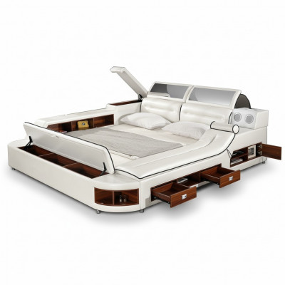 Multifunctional bed double beds hotel XXL big upholstered beds USB sound