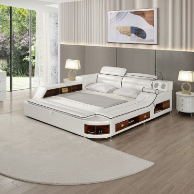 Design leather beds hotel double shelf massage lounger multifunctional bed