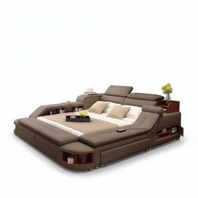 Modern hotel multifunctional USB sound double design leather bed cushion
