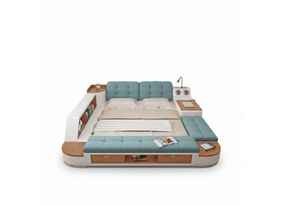 Upholstered Beds Modern Hotel Multifunctional New Double Luxury Design Leather