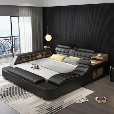 Double bed bedroom upholstered bed 180x200cm multifunction bed beds