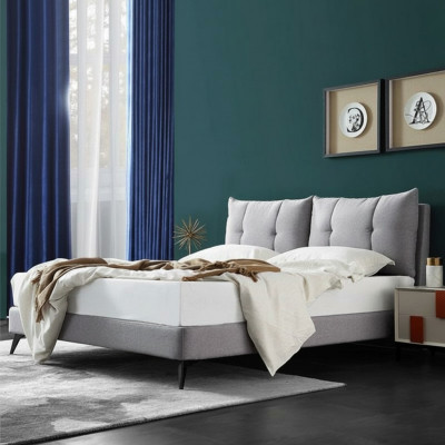 Double hotel bed beds beige 180x200 bedroom leather upholstery design.