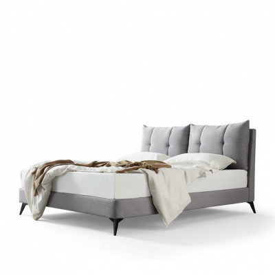 Double hotel bed beds beige 180x200 bedroom leather upholstery design.