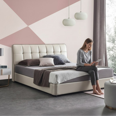 Designer beds double bed matrimonial bed 180x200cm leather bed light upholstered bed