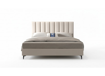 Design wood leather beds 180x200cm furniture bedroom hotel beds