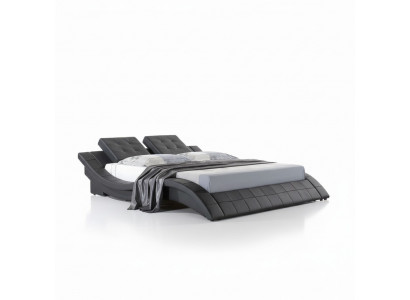 Luxury double hotel marriage beds wood bedroom leather bed upholstery