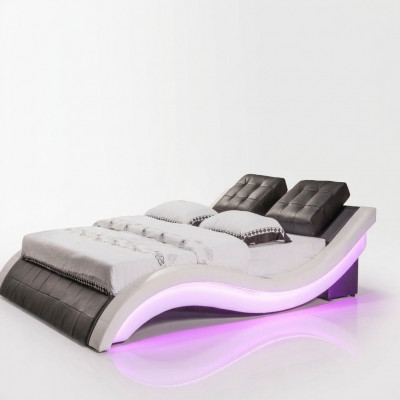 Luxury Bed Design Beds Digital LED Bedroom Furniture Leather Double