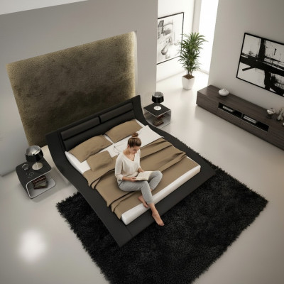 Design Upholstered Hotel Bed 180x200cm Wedding Wood Bedroom Furniture
