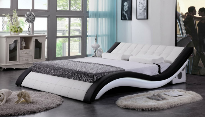 Bed Design Digital USB Beds Luxury Bedroom Furniture Leather Double
