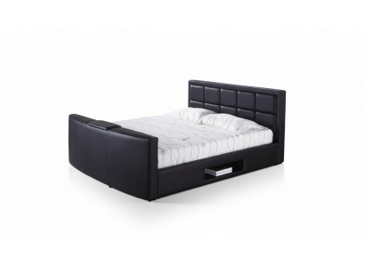 Bed with lift TV mount, bedroom beds, upholstered, double